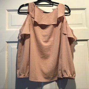 Medium blush Peep shoulder blouse